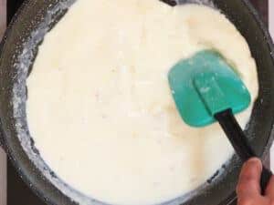 Simmer the milk